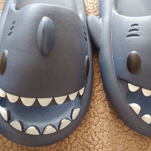Men's  Shark One Piece Slippers - Blue Size 11.5